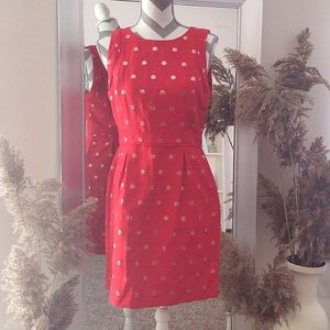 ELLE red mini dress with silver dots